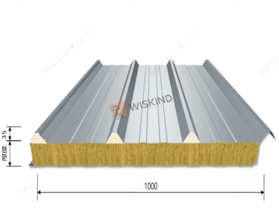 produsen global 500 Over Lap Type Rock Wool Corrugated Roof Sandwich Panel
